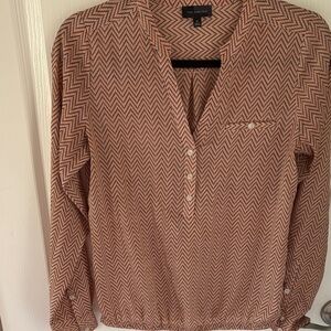 The Limited Women's Chevron Blouse - Navy/Orange goes great with jeans.